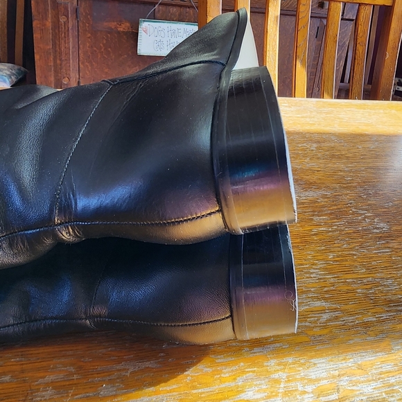 Worthington Black Leather Pull On Boots 7.5 - Picture 7 of 8